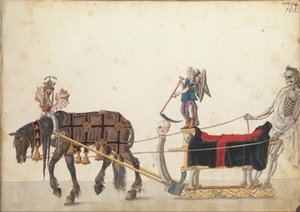 选美雪橇游行，c.1640（钢笔墨水，水彩和洗） 作者 德国学校