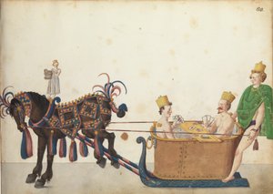选美雪橇游行，c.1640 作者 德国学校