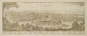1620年巴黎的全景，由Topographia Galliae by Martin Zeiller（1589-1661）发表于1655年 作者 德国学校