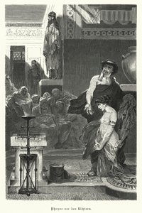 Phryne，古希腊歌妓，因不虔诚而受审，公元前4世纪（雕刻）。 作者 德国学校