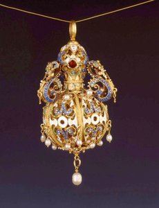 Pomander，c.1600（金和景泰蓝珐琅） 作者 德国学校