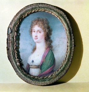 伯爵夫人Marie Erdody（1779-1837）的肖像缩影（象牙上的wc） 作者 德国学校