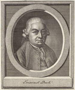 Carl Philipp Emanuel Bach的肖像（1714-88） 作者 德国学校