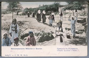 描绘年轻穆斯林妇女的明信片在波斯尼亚，1904年 作者 德国学校