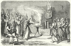 Priests performing a sacrifice in Ancient Egypt (engraving) 作者 德国学校