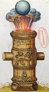 从炮兵的艺术，1570年（wc）发射炮弹炮弹 作者 德国学校