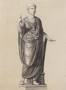 身穿长袍的罗马男子（石版画） 作者 德国学校