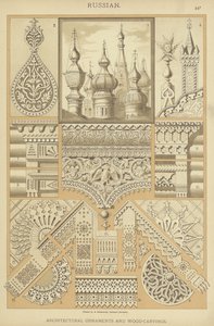 俄罗斯，建筑装饰品和木雕（彩色石版画） 作者 德国学校
