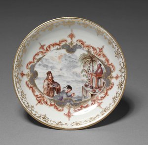茶碟，德国迈森瓷器厂的制造商，约1723年 作者 德国学校
