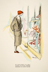 Schwere Wahl，欧根-莫斯纳的作品，选自《风格》，1922 年出版（pochoir 印刷品） 作者 德国学校