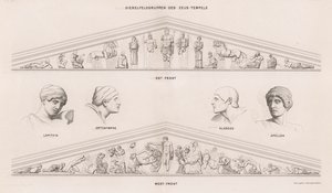 Sculptures from the pediments of the Temple of Zeus, Olympia, Greece (engraving) 作者 德国学校