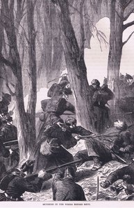 Skirmish in the woods before Metz, Cassells History of the War between France and Germany published by Cassell and Company Limited, c.1890 (litho) 作者 德国学校