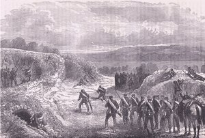 Sortie from Paris，Cassells 法德战争史，Cassell and Company Limited 出版，约 1890 年（石版画） 作者 德国学校