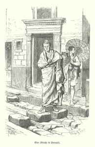 Street in the ancient Roman town of Pompeii (engraving) 作者 德国学校