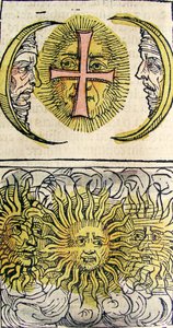 太阳狗和月亮狗，发表在纽伦堡纪事报，1493年 作者 德国学校