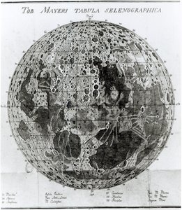 月亮表面，插图来自Selenotopographische Fragmente作者Johann Hieronymus Schroeter，出版于1791年 作者 德国学校