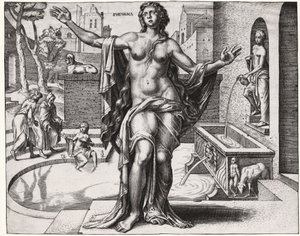 Suzanne in the bath. (engraving 作者 德国学校
