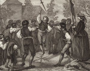 Sword dance, Dithmarschen, Schleswig-Holstein. Illustration for Bilder-Atlas (engraving) 作者 德国学校