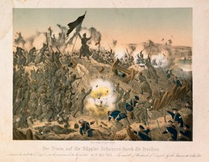 1864年4月18日第二次石勒苏益格战争中的Dybboel战役，1864年柏林Verlag A. Felgner出版 作者 德国学校