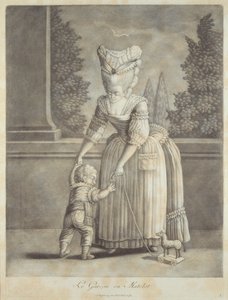 水手服中的男孩，由Johann Jakob Haid（1704-67）奥格斯堡（mezzotint）出版 作者 德国学校