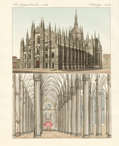 The Cathedral of Milan (coloured engraving) 作者 德国学校