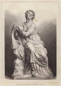 悲伤的缪斯女神，德国雕塑家老罗伯特·考尔 (Robert Cauer the Elder) 的大理石雕像（雕刻） 作者 德国学校