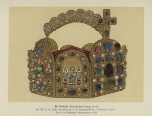 神圣罗马帝国皇帝的皇冠（彩色石版画） 作者 德国学校