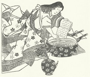 日本和歌诗人小野之小町（雕刻）。 作者 德国学校