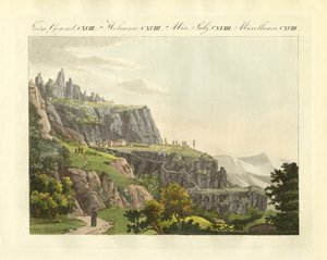 The Montserrat in Spain (coloured engraving) 作者 德国学校