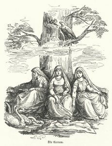 挪威人，北欧神话中的女性生物（雕刻）。 作者 德国学校