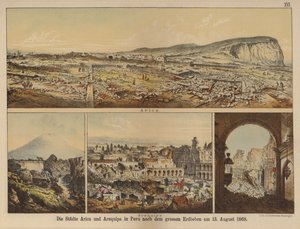 The cities of Arica and Arequipa in Peru after the great earthquake of 13 August 1868 (colour litho) 作者 德国学校