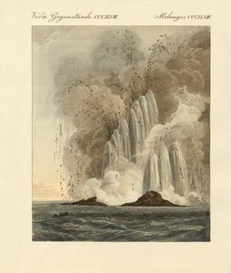 地中海上的新火山岛（彩绘版画 作者 德国学校