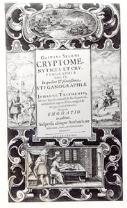 1624年Gustavus Selenus（Augustus，Brunswick公爵）的Cryptomenysis和Cryptography第9册的书页 作者 德国学校