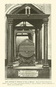 神圣罗马帝国皇帝腓特烈二世墓，位于西西里岛巴勒莫大教堂（雕刻） 作者 德国学校