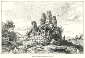 Tomb of the Horatii and the Curiatii, warriors of ancient Roman legend (litho) 作者 德国学校