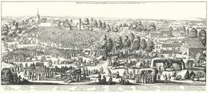 旅行者参观霍恩豪森村的疗养泉，1646年（版画 作者 德国学校