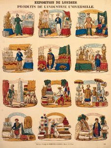 来自不同国家的十二个展台在伦敦大展上，由Dambour＆Gangel，Metz，1851年出版（木版画） 作者 德国学校