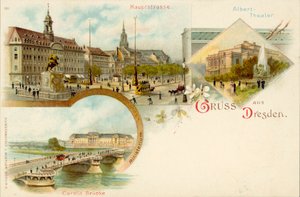 德国德累斯顿的景色 (chromolitho) 作者 德国学校