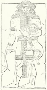 Wall relief of Gilgamesh from the ruins of Dur-Sharrukin, capital city of the Assyrians at the time of King Sargon II (engraving) 作者 德国学校