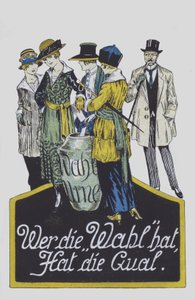 谁拥有选票，谁就拥有折磨（彩色石版印刷） 作者 德国学校