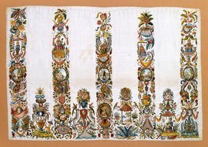 女式围裙，c.1760（带有金属线的丝绸） 作者 德国学校
