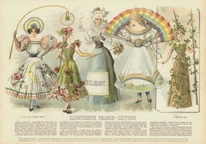 妇女服装和时装（彩色平版印刷）。 作者 德国学校