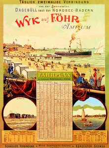 Wyk auf Fohr，宣传Wyk Steam Shipping Company，1897年