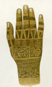 Dayak手纹身设计的例子，婆罗洲，1894年 作者 德国学校