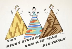 "von neuen stoffen und wie man sie trägt"，选自《Styl》，1922 年出版（pochoir 印刷）。 作者 德国学校