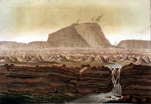 墨西哥Jorullo火山（彩色平版印刷）。
