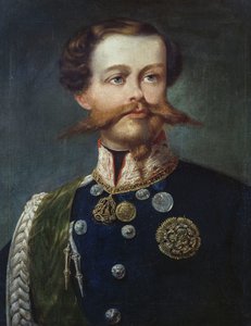 意大利国王维克多-伊曼纽尔二世（1820-1878 年）肖像，杰罗拉莫-因杜诺创作，布面油画 作者 Gerolamo Induno