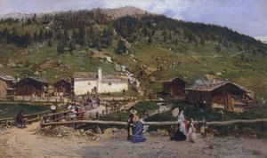 瓦尔福尔瓦的圣凯瑟琳》，杰罗拉莫-因杜诺（1825-1890 年） 作者 Gerolamo Induno