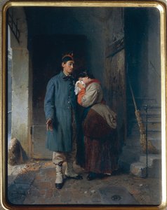 1866 年应征入伍者的离去》，作者杰罗拉莫-因杜诺 作者 Gerolamo Induno