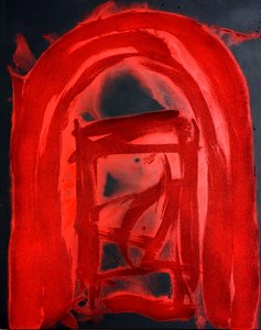 通往秘密之门，2018（沙和丙烯酸画布） 作者 